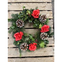 Holly Wreath Decorated