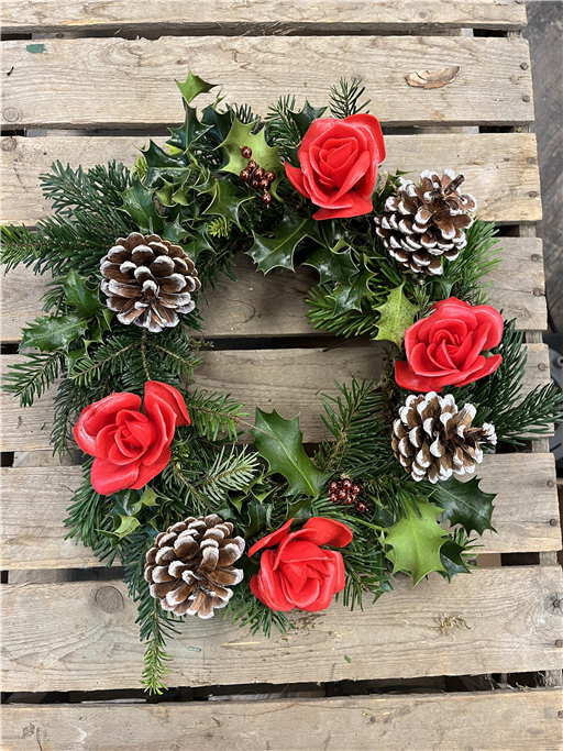 Holly Wreath Decorated